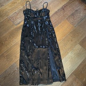 Jcrew black sequin bustier dress